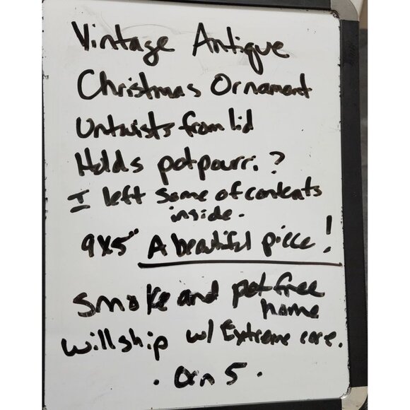 Antique Potpourri Beaded Ornament Blue Clear Glass Beads Potpourri - Picture 15 of 15